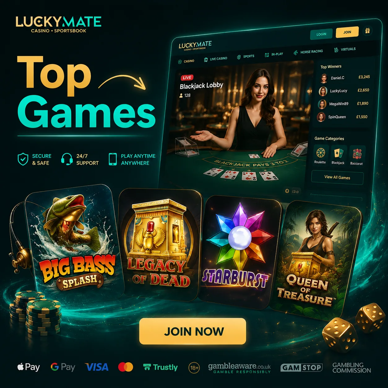 LuckyMate Australia online pokies and casino games preview